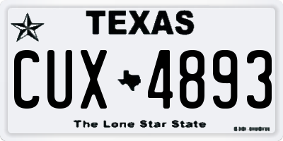 TX license plate CUX4893