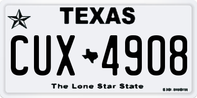 TX license plate CUX4908