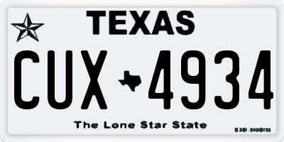 TX license plate CUX4934