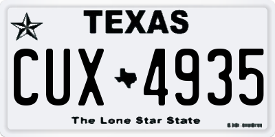 TX license plate CUX4935