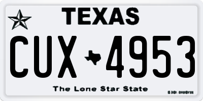 TX license plate CUX4953