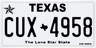 TX license plate CUX4958