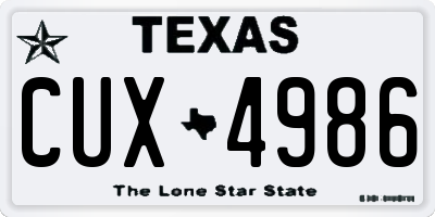 TX license plate CUX4986