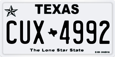 TX license plate CUX4992