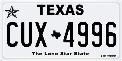 TX license plate CUX4996