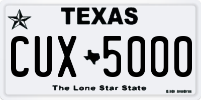TX license plate CUX5000