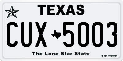 TX license plate CUX5003