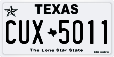 TX license plate CUX5011