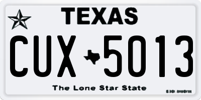 TX license plate CUX5013