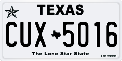 TX license plate CUX5016