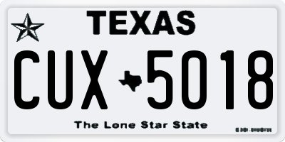 TX license plate CUX5018