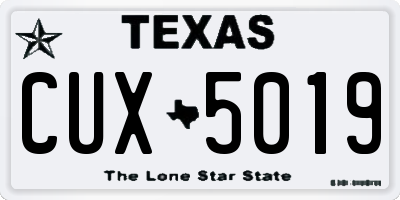 TX license plate CUX5019