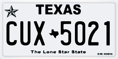 TX license plate CUX5021