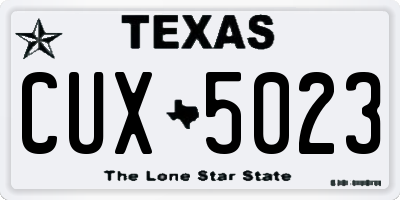 TX license plate CUX5023
