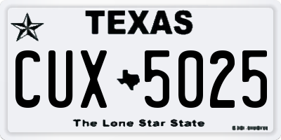 TX license plate CUX5025