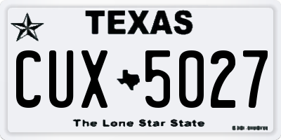 TX license plate CUX5027