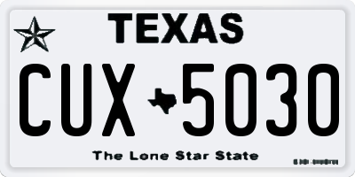 TX license plate CUX5030