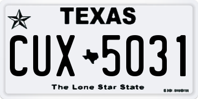 TX license plate CUX5031