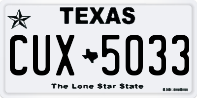 TX license plate CUX5033