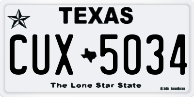 TX license plate CUX5034