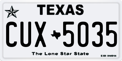 TX license plate CUX5035