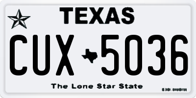 TX license plate CUX5036