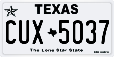 TX license plate CUX5037
