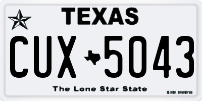 TX license plate CUX5043