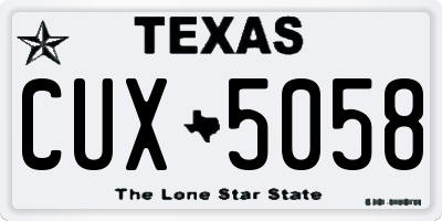 TX license plate CUX5058