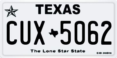 TX license plate CUX5062