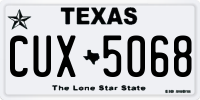 TX license plate CUX5068