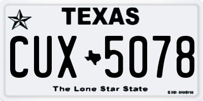 TX license plate CUX5078