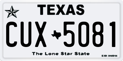 TX license plate CUX5081