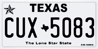 TX license plate CUX5083