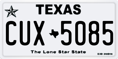 TX license plate CUX5085