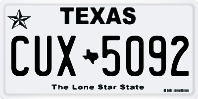 TX license plate CUX5092