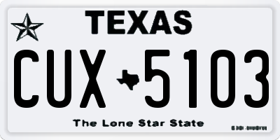 TX license plate CUX5103