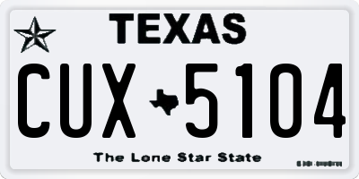 TX license plate CUX5104