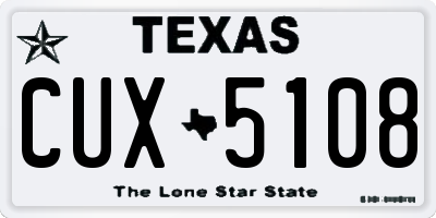TX license plate CUX5108