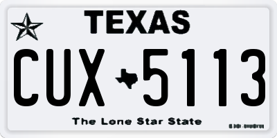 TX license plate CUX5113