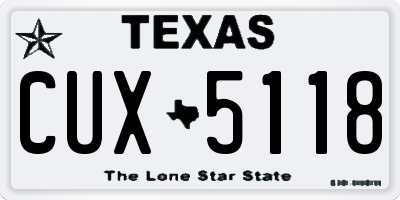TX license plate CUX5118