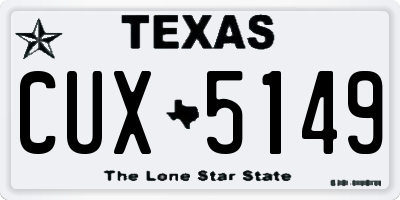 TX license plate CUX5149