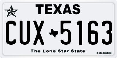 TX license plate CUX5163