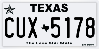 TX license plate CUX5178