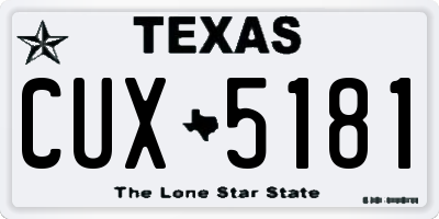 TX license plate CUX5181