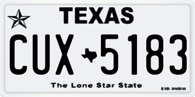 TX license plate CUX5183