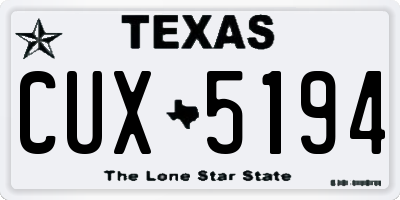 TX license plate CUX5194