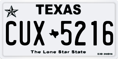 TX license plate CUX5216