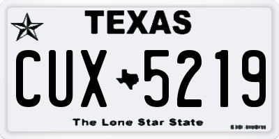 TX license plate CUX5219