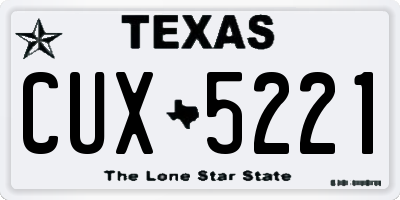TX license plate CUX5221